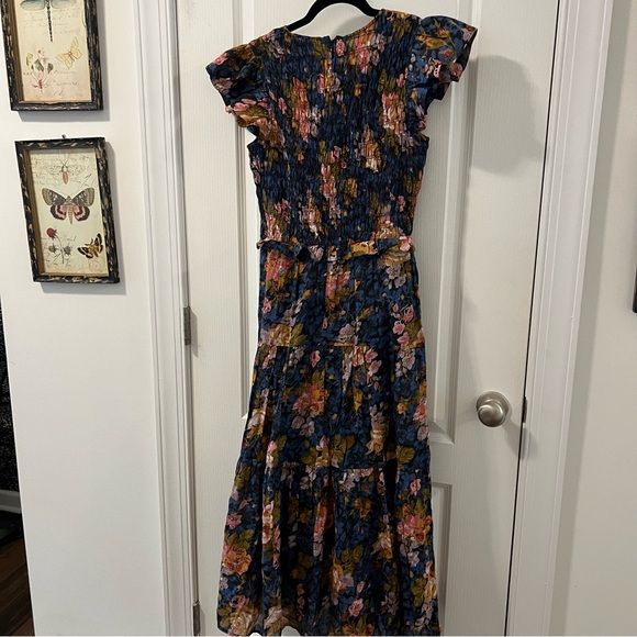 NWT Sea NY Ines Floral Navy Smock Midi Dress size 4 BRAND NEW - Picture 10 of 17